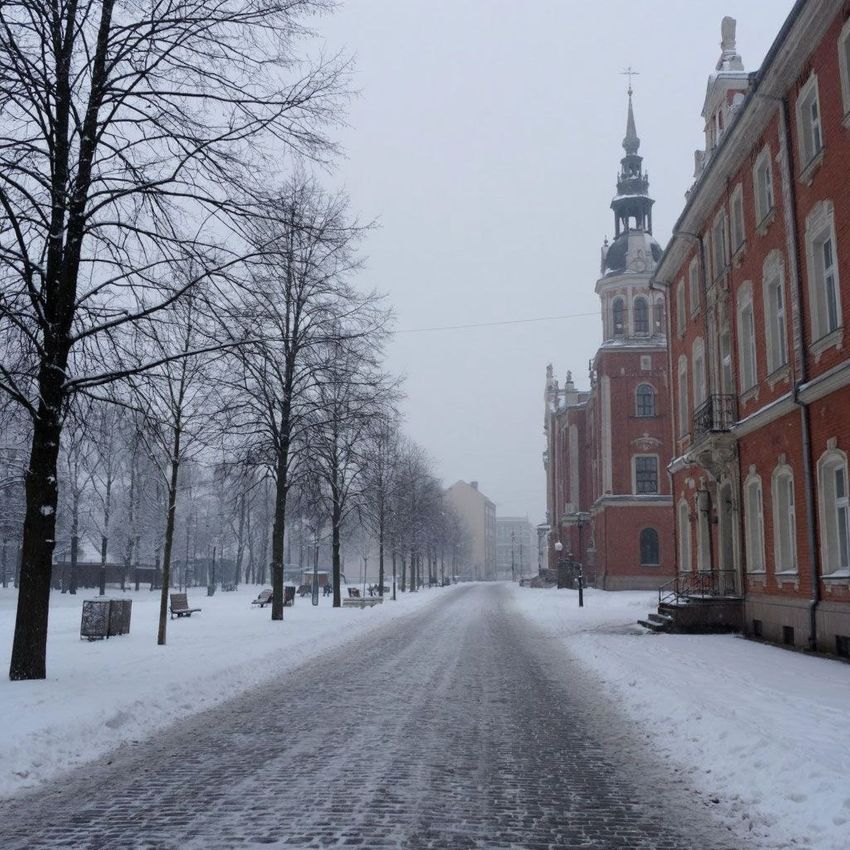 Путешествие по заснеженному Калининграду